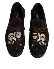 Brown Suede DG Family Slip On Flats Shoes