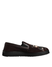 Brown Suede DG Family Slip On Flats Shoes