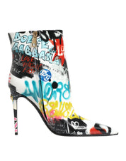 Multicolor Graffiti Keira Mid Calf Boots Shoes