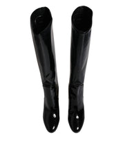 Black Patent Leather Vally High Boots Shoes