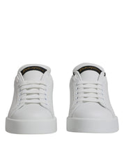 White Leather Classic Low Top Sneakers Shoes