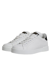 White Leather Classic Low Top Sneakers Shoes