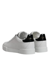 White Leather Classic Low Top Sneakers Shoes