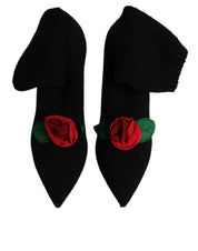 Dolce & Gabbana Black Stiletto Heels Mid Calf Boots Shoes Dolce & Gabbana