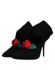 Dolce & Gabbana Black Stiletto Heels Mid Calf Boots Shoes Dolce & Gabbana