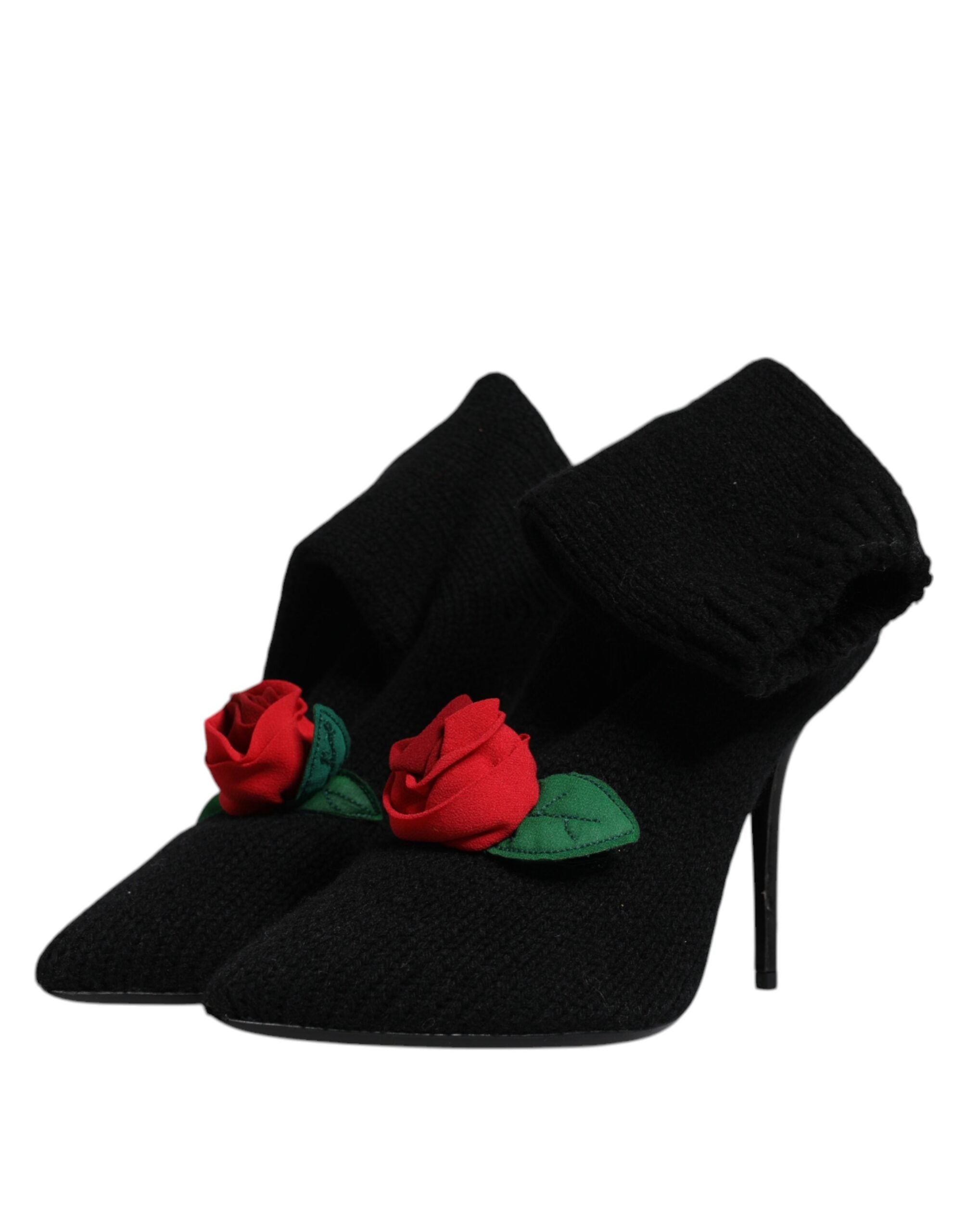 Dolce & Gabbana Black Stiletto Heels Mid Calf Boots Shoes Dolce & Gabbana