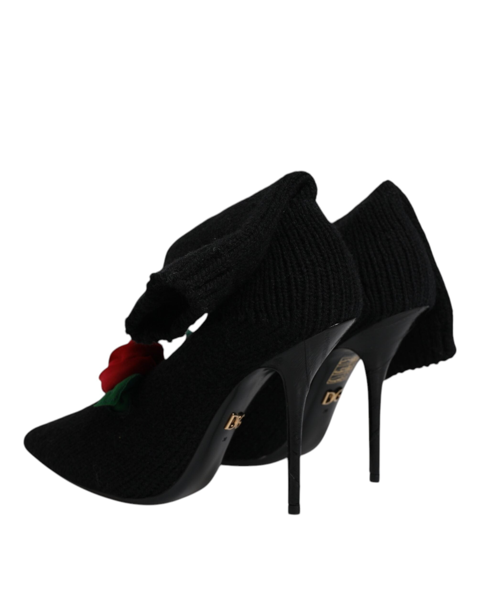 Dolce & Gabbana Black Stiletto Heels Mid Calf Boots Shoes Dolce & Gabbana