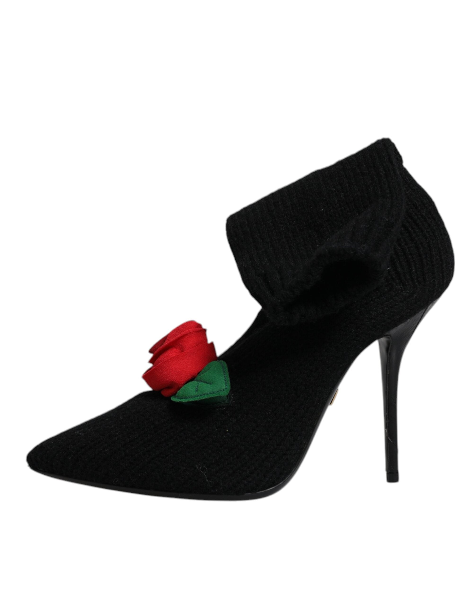 Dolce & Gabbana Black Stiletto Heels Mid Calf Boots Shoes Dolce & Gabbana