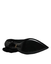 Dolce & Gabbana Black Stiletto Heels Mid Calf Boots Shoes Dolce & Gabbana