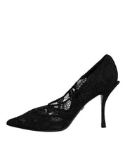 Black Lace Crystals Mary Jane Pumps Shoes