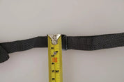 Gray Silk Patterned Mens Necktie Bow Tie