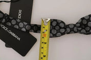 Black Silk Circles Men Necktie Bow Tie