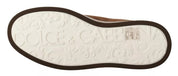 Brown Suede Logo Low Top Sneakers Men Shoes