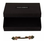 Gold Plated 925 Sterling Silver Crystal Collar Stop Brooch