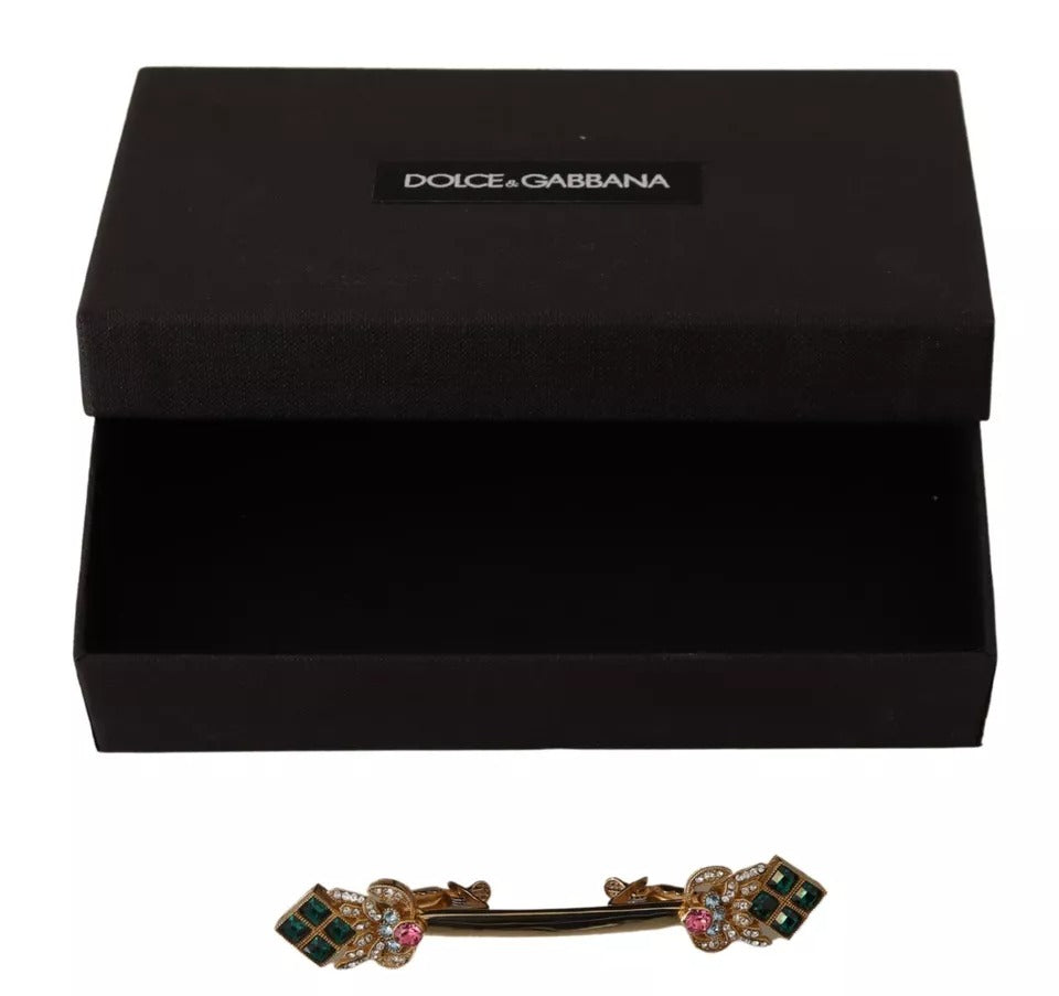 Gold Plated 925 Sterling Silver Crystal Collar Stop Brooch