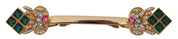 Gold Plated 925 Sterling Silver Crystal Collar Stop Brooch