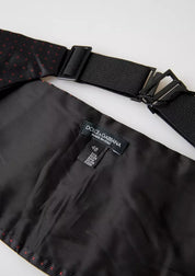 Black Silk Dotted Waist Tuxedo Belt Cummerbund