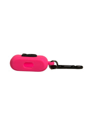 Pink Silicone Rubber Logo Embossed Airpods Case