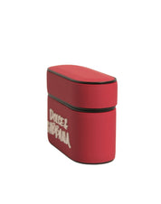 Red PVC Embossed Logo Plaque Holder Airpods Case