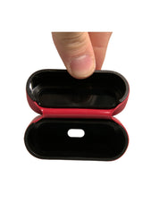 Red PVC Embossed Logo Plaque Holder Airpods Case