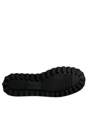 Black Nylon Quilted Logo Patch Sandals Slides Shoes