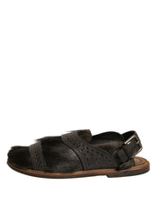 Dolce & Gabbana Green Gazelle Hair Leather Flats Sandals Shoes Dolce & Gabbana