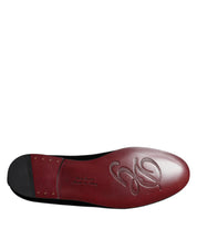 Black Velvet Crystal Crown Loafers Formal Dress Shoes