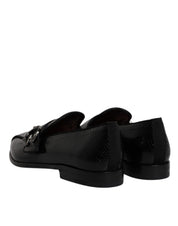 Dolce & Gabbana Black Exotic Leather DG Logo Loafers Formal Dress Shoes Dolce & Gabbana