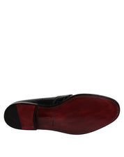 Dolce & Gabbana Black Exotic Leather DG Logo Loafers Formal Dress Shoes Dolce & Gabbana