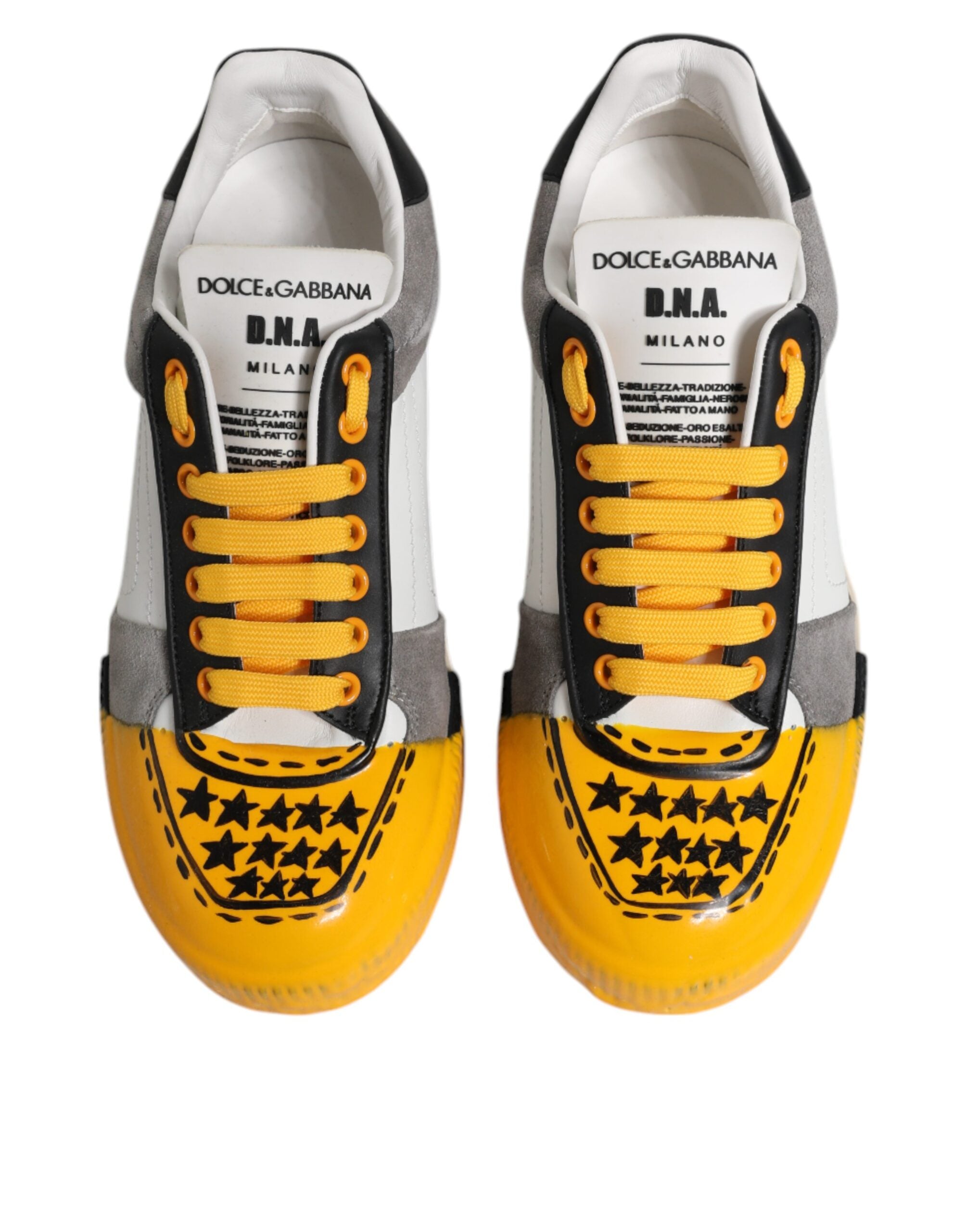 Dolce & Gabbana Multicolor Leather DNA Low Top Sneakers Shoes Dolce & Gabbana