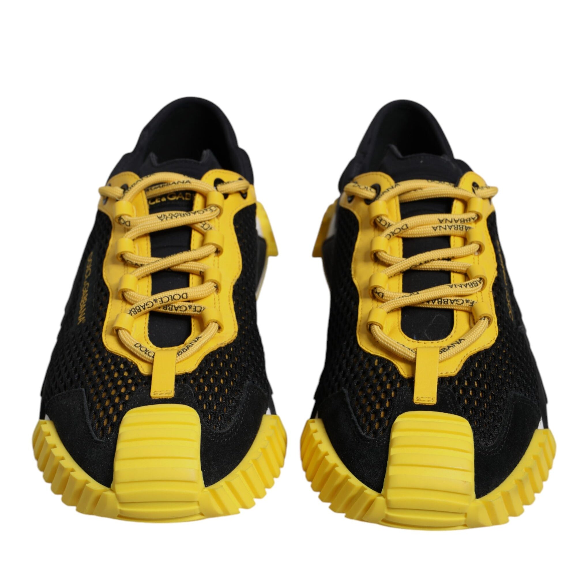 Dolce & Gabbana Black Yellow Low Top NS1 Sneakers Shoes Dolce & Gabbana