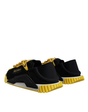 Dolce & Gabbana Black Yellow Low Top NS1 Sneakers Shoes Dolce & Gabbana