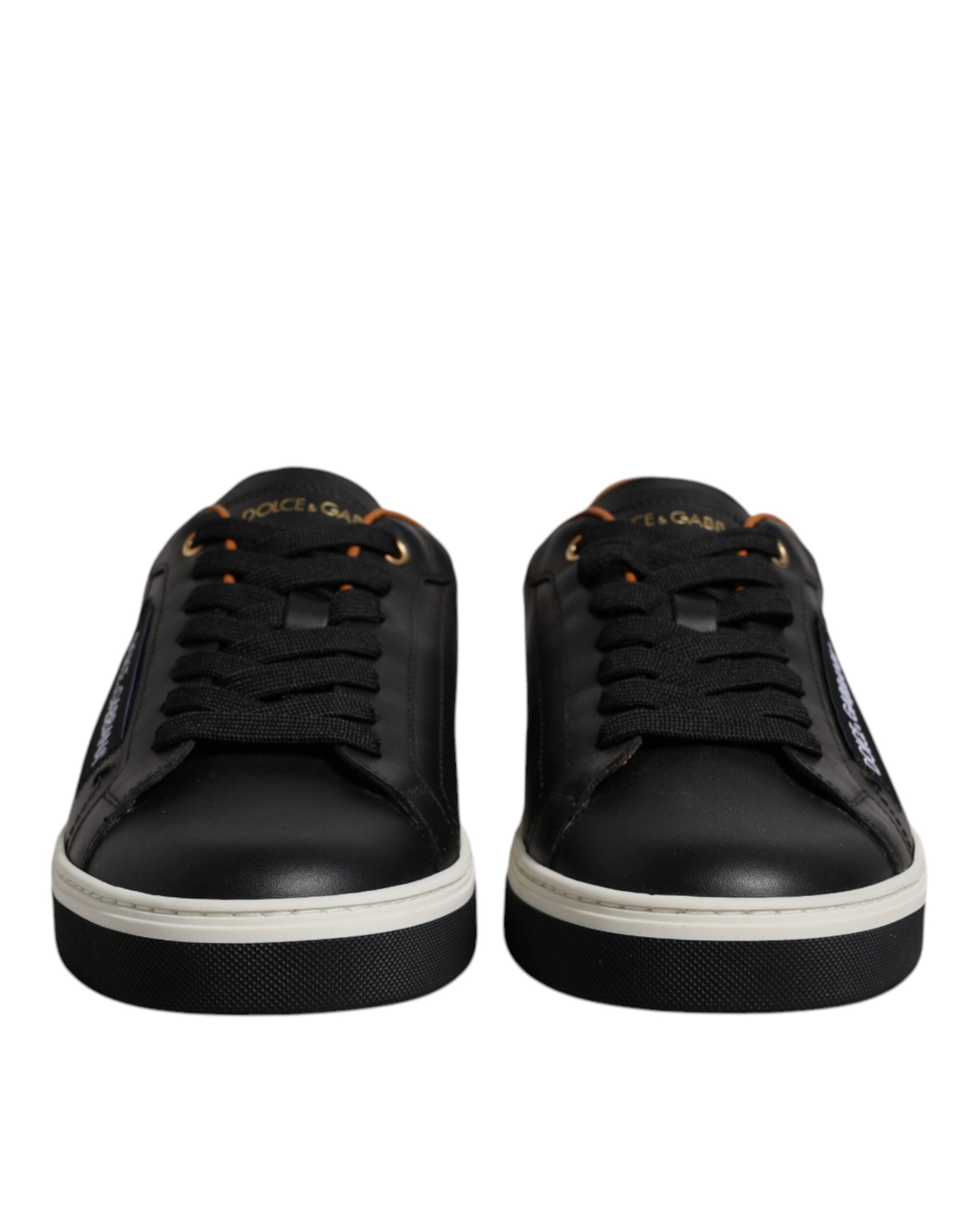 Dolce & Gabbana Black Leather Low Top Men Sneakers Shoes Dolce & Gabbana