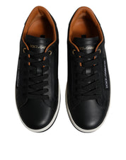 Dolce & Gabbana Black Leather Low Top Men Sneakers Shoes Dolce & Gabbana