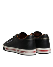 Dolce & Gabbana Black Leather Low Top Men Sneakers Shoes Dolce & Gabbana