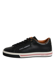 Dolce & Gabbana Black Leather Low Top Men Sneakers Shoes Dolce & Gabbana