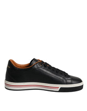 Dolce & Gabbana Black Leather Low Top Men Sneakers Shoes Dolce & Gabbana