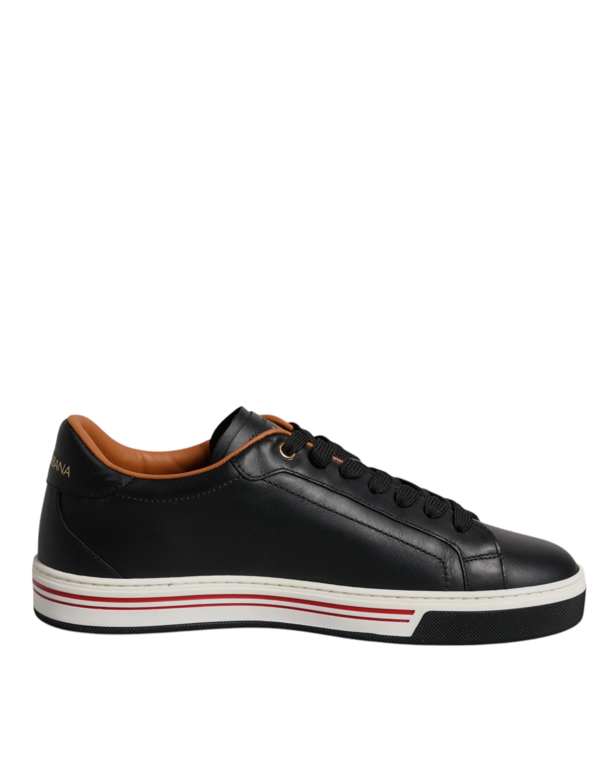 Dolce & Gabbana Black Leather Low Top Men Sneakers Shoes Dolce & Gabbana