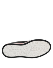 Dolce & Gabbana Black Leather Low Top Men Sneakers Shoes Dolce & Gabbana