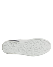 White Black Leather Portofino Sneakers Shoes