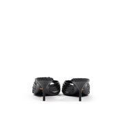 Black Snake Skin  Platform Sandals