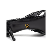 Black Snake Skin  Platform Sandals