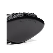 Black Snake Skin  Platform Sandals