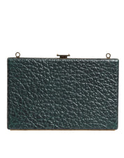 Black Leather Clutch Evening Crossbody Bag