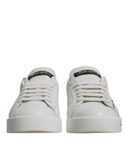 White Blue Logo Portofino Sneakers Shoes
