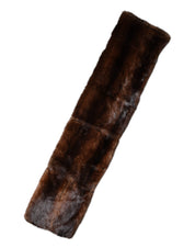 Black Brown Stripe Fur Shawl Wrap Scarf
