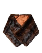 Black Brown Stripe Fur Shawl Wrap Scarf