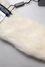 White Mink Fur Collar Women Neck Wrap Scarf
