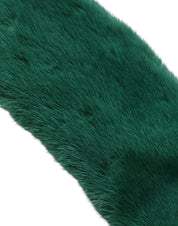 Green Mink Fur Collar Women Neck Wrap Scarf