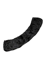 Black Lamb Fur Collar Women Neck Wrap Scarf